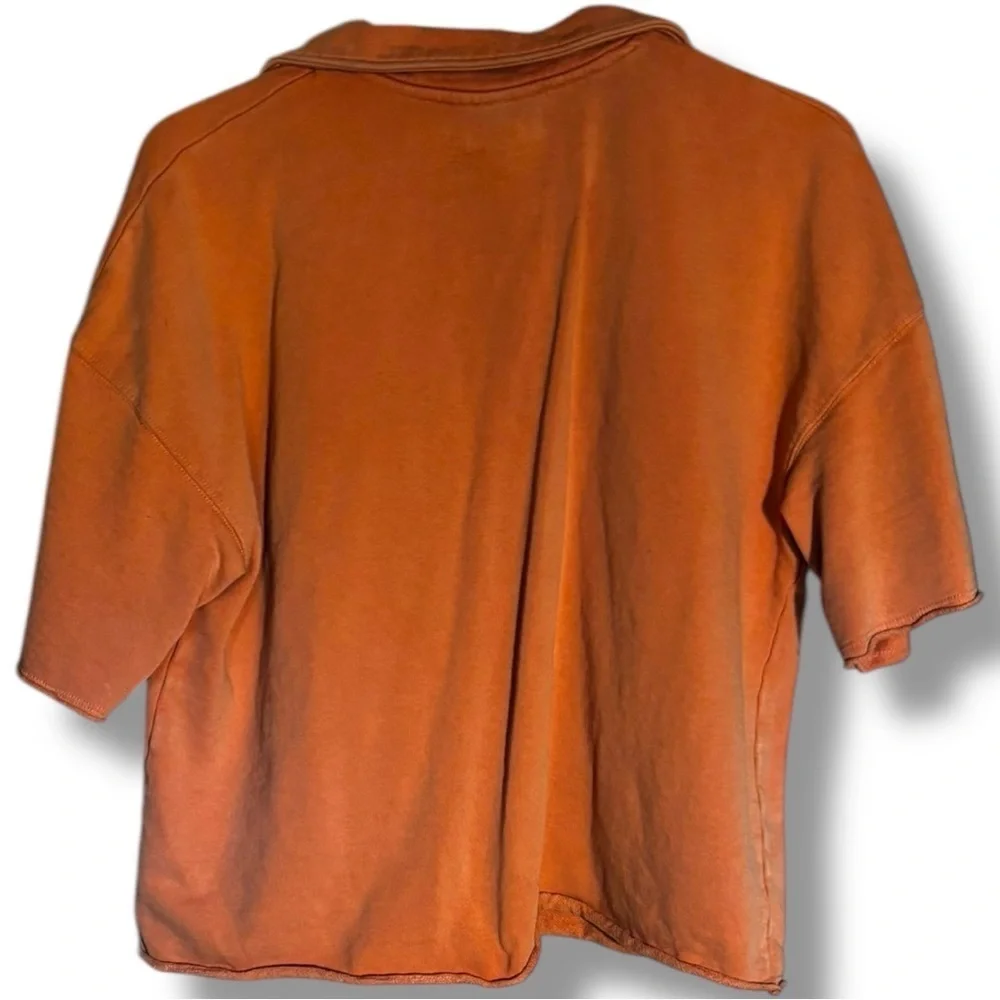 Universal Threads Casual Peach V-Neck Collared Long Tee Sleeve Women's Top